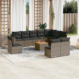 vidaXL 11-dijelni set vrtnih sofa od poliratana s jastucima sivi | shoptok.hr