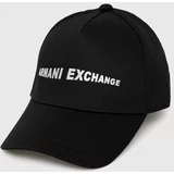 Armani_Exchange Bombažna bejzbolska kapa črna barva