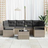  Set sofe 7 pcs Svijetlosiva i tamnosiva poliratan | shoptok.hr