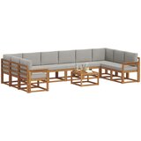  Set vanjskih sofa 11 kom. Prirodna i svijetlo siva | shoptok.hr