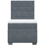Box spring krevet s madracem tamnosivi 90x200 cm baršunasti | shoptok.hr
