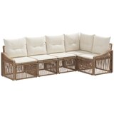 vidaXL Vrtna sedežna garnitura 5 pcs Bež poli ratan, (5000269913) | Shoptok.si