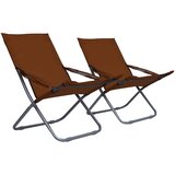  Sklopive stolice za plažu od tkanine 2 kom smeđe | shoptok.hr