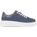 GOODIN Blue leather sneakers with a thick sole | Shoptok.si