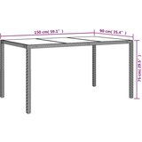  Vrtni stol 150x90x75 cm od kaljenog stakla i poliratana bijeli | shoptok.hr