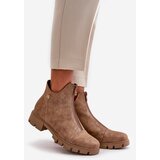 Boto Insulated Women's Boots With Distress Eco Leather Brown-Gold Verietta | Shoptok.si