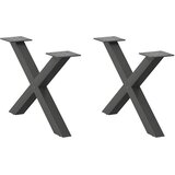 vidaXL Noge za klubsko mizico v obliki črke X 2 kosa antracit 50 x (30-31) cm jeklo, (22123958) Cene