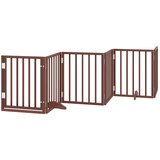  Vrata za pse s vratašcima 9 panela sklopiva 450 cm drvo topole Smeđa 50 x 60 x 2 cm | Shoptok.si