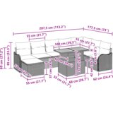 vidaXL 9 dijelni set vrtnih sofa s jastučićima Bež poli ratan | shoptok.hr