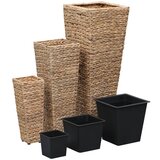 Furnova Visoki cvetlični lonci 3 kosi vodna hijacinta rjavi, (21919881) | Shoptok.si