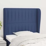  Vzglavje z ušesi modro 93x23x118/128 cm blago Cene
