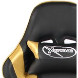  Okretna igraća stolica s osloncem za noge zlatna PVC | shoptok.hr