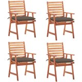 Maison Chic Zunanji Jedilni stoli - Vzorci stoli 4 kosi z blazinami trden akacijev les A2102, (22030878) | Shoptok.si
