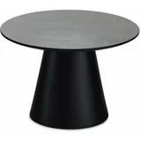 Furnhouse Črna/temno siva mizica z mizno ploščo v marmornem dekorju ø 60 cm Tango –