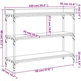  Konzolni stol s policama smeđa boja hrasta 100 x 30 x 80 cm | shoptok.hr