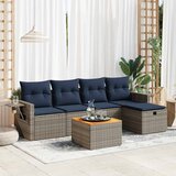  6-dijelni set vrtnih sofa od poliratana s jastucima sivi | shoptok.hr
