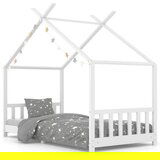 Maison Chic Otroška postelja - Otroški ležaj - Otroški posteljni okvir bel iz trdne borovine 90x200 cm, (21698398) Cene