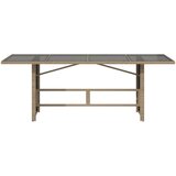  Vrtni stol sa staklenom pločom bež 190 x 80 x 75 cm poliratan | shoptok.hr