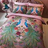 Matthew Williamson Rožnata podaljšana posteljnina za zakonsko posteljo iz bombažnega satena 230x220 cm Xanadu Peacock – | Shoptok.si