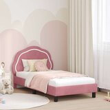  Otroški posteljni okvir z vznožjem Roza 80 x 160 cm Žamet, (5000104697) | Shoptok.si