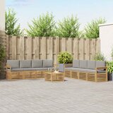  Set vanjskih sofa 9 kom. Bijela i svjetlosiva | shoptok.hr