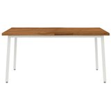  Stol za blagovanje s prirodnim rubom 140 x 90 x 75 cm Prirodna - Prirodna i bijela 140 x 90 x 75 cm Živi rub | shoptok.hr