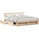  Krevetna konstrukcija Smeđa 200 x 200 cm Čvrsto borovo drvo | Eponuda.com