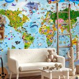  Foto tapeta - World Map for Kids 350x256 Vodootporna | shoptok.hr