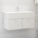 vidaXL Omarica za umivalnik visok sijaj bela 90x38,5x46 cm iverna pl. Cene