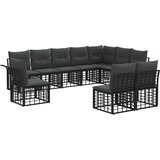  Set vanjskih sofa s jastukom 10 pcs Crna i tamno siva Poliester | shoptok.hr