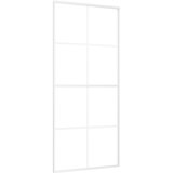 Furnova Drsna vrata mlečno ESG steklo in aluminij 90x205 cm bela, (21945118) | Shoptok.si