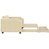 vidaXL dnevni krevet na razvlačenje s ladicama krem 90x200 cm tkanina | shoptok.hr