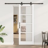 vidaXL drsna vrata s kompletom opreme 'ORKDAL'Bela masivna les in steklo, notranja vrata s steklom 'ORKDAL'Bela 78x211x4 cm Cene