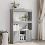 vidaXL Visoka omara siva sonoma 92x33x140 cm inženirski les Cene