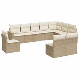  10-dijelni set vrtnih sofa s jastucima bež od poliratana | shoptok.hr