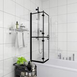 vidaXL Zložljiva tuš kabina ESG 120x140 cm črna | Shoptok.si