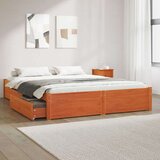  Konstrukcija postelje s predalom Voskast rjav 150 x 200 cm, (5000142043) | Shoptok.si