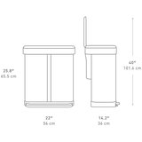 simplehuman Mat črn jeklen koš za smeti 34+24 l za ločevanje odpadkov/s pedalom – | Shoptok.si