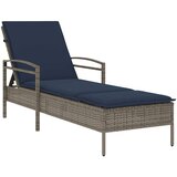  | Ležaljka | s jastukom 1-osoba Siva 63 x 200 x 81 cm poliratan | shoptok.hr