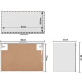 Viseći ormarić sivi hrast 60x31x40 cm od konstruiranog drva | shoptok.hr