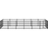  Zunanji pasji boks jeklo 11,26 m² - - črna - 73.75 - 582 x 193.5 x 100 cm - | Shoptok.si