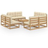  Sedežna garnitura 9-delna z blazinami trdna borovina | Shoptok.si