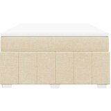 vidaXL Box spring postelja z vzmetnico krem 140x200 cm blago | Shoptok.si