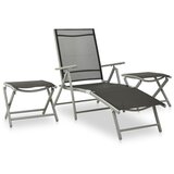 Maison Chic Seti vrtnega pohištva - Vrtna garnitura 3-delna tekstil in aluminij srebrna, (21797255) | Shoptok.si
