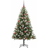  Umjetna jelka s pantenom i pahuljicama Zelena i bijela 150 cm | shoptok.hr