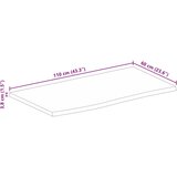 Stolna ploča 110x60x3,8 cm masivno drvo manga sa živim rubom | shoptok.hr