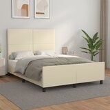  Okvir za krevet s uzglavljem krem 140x190 cm od umjetne kože | shoptok.hr