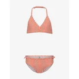 Only White-orange girly two-piece striped swimwear Kitty - Girls