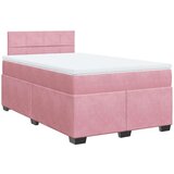 vidaXL Box spring postelja z vzmetnico roza 120x190 cm žamet, (21306773) | Shoptok.si