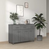 vidaXL komoda temno siva 113x40x80 cm trdna borovina Cene